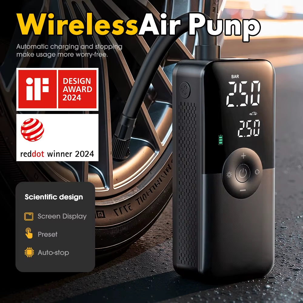 Portable Tire Inflator Rechargeable Electric Inflator for Car Bicycle Digital Air Compressor Football Ball Inflator Pump