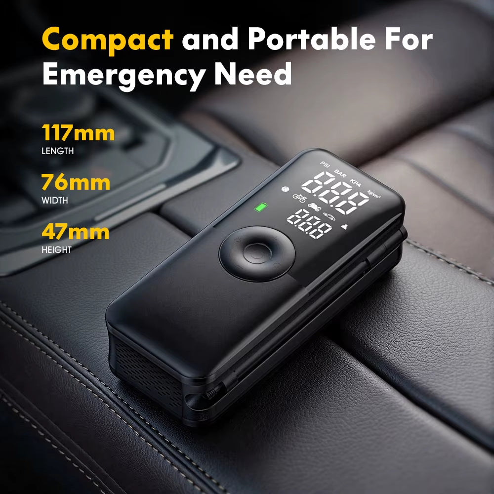 Portable Tire Inflator Rechargeable Electric Inflator for Car Bicycle Digital Air Compressor Football Ball Inflator Pump